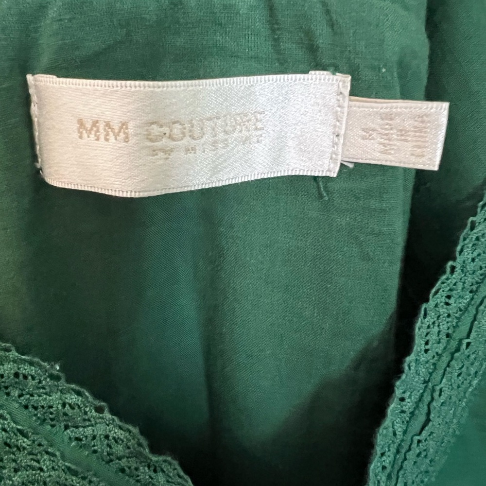 MM Couture Forest Green Lace Dress
